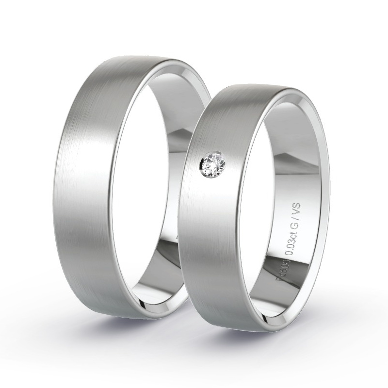 Wedding Rings Palladium - 0.03ct Diamonds - Model N°1104 Wedding Rings Palladium - 0.03ct Diamonds - Model N°1104