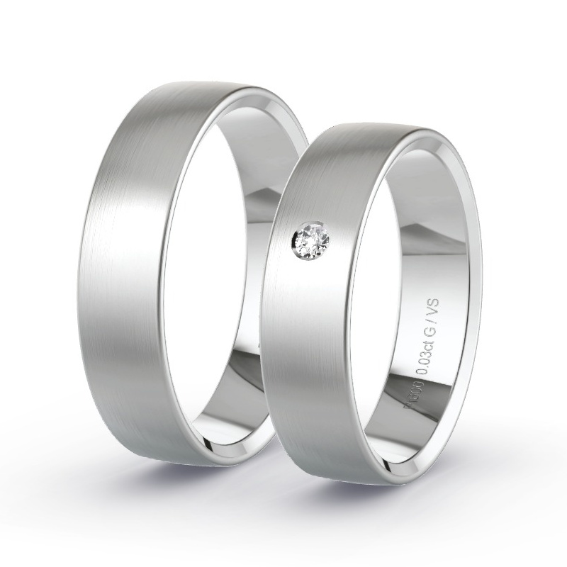 Wedding Rings Platinum content - 0.03ct Diamonds - Model N°1104 Wedding Rings Platinum content - 0.03ct Diamonds - Model N°1104