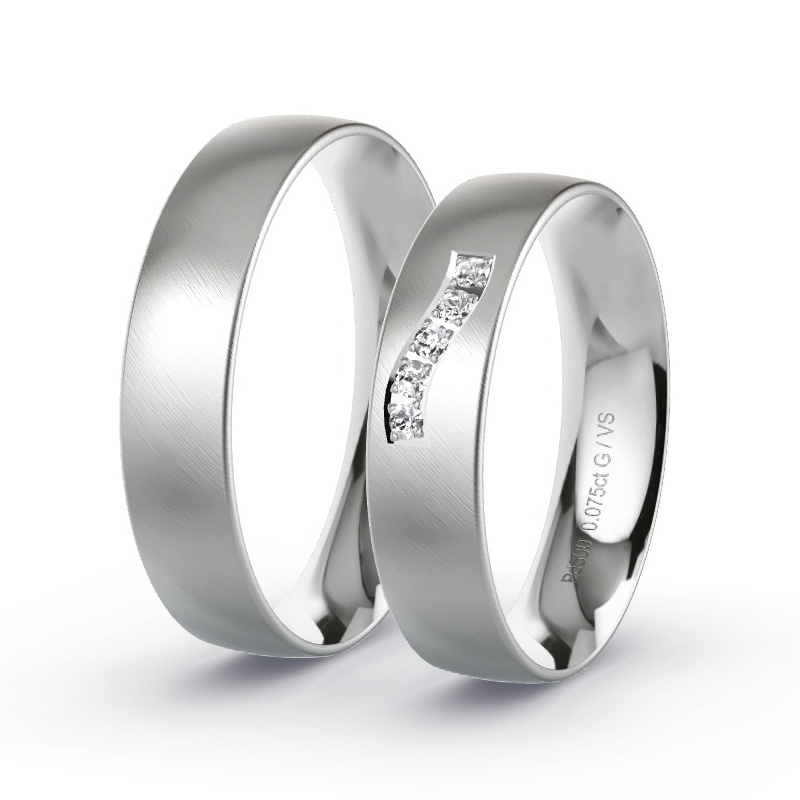 Wedding Rings Palladium - 0.075ct Diamonds - Model N°1106 Wedding Rings Palladium - 0.075ct Diamonds - Model N°1106