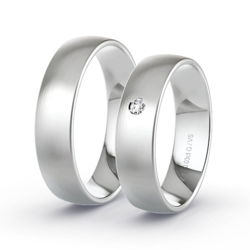Wedding Rings White Gold - 0.03ct Diamonds - Model N°1108 Wedding Rings White Gold - 0.03ct Diamonds - Model N°1108