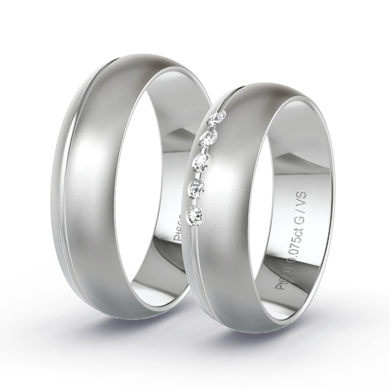 Wedding Rings Platinum content - 0.075ct Diamonds - Model N°1211 Wedding Rings Platinum content - 0.075ct Diamonds - Model N°1211