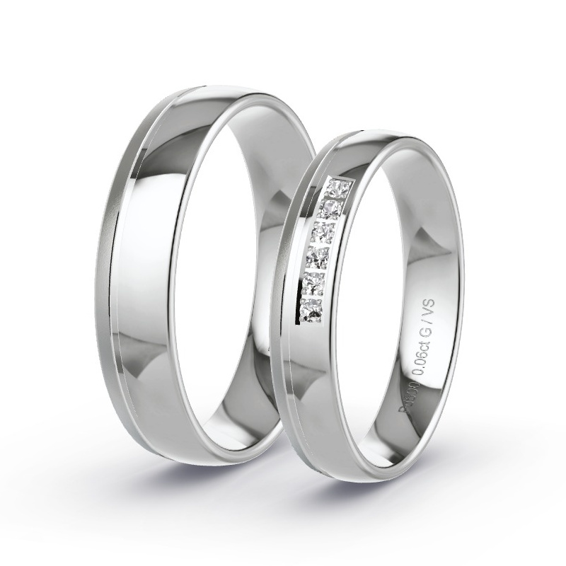 Wedding Rings Palladium - 0.06ct Diamonds - Model N°1212 Wedding Rings Palladium - 0.06ct Diamonds - Model N°1212