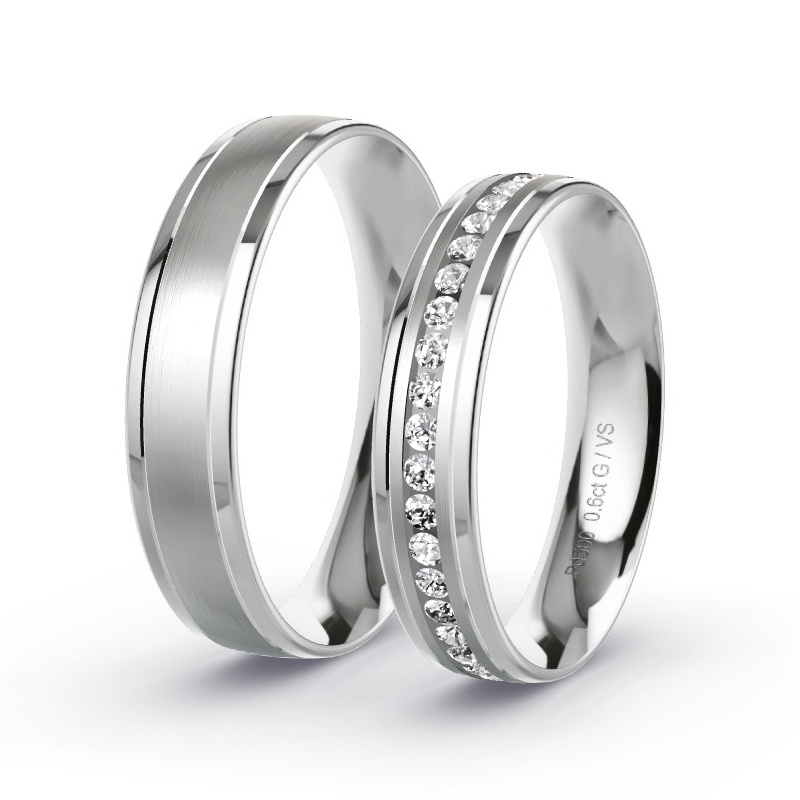 Wedding Rings Palladium - 0.60ct Diamonds - Model N°1402 Wedding Rings Palladium - 0.60ct Diamonds - Model N°1402