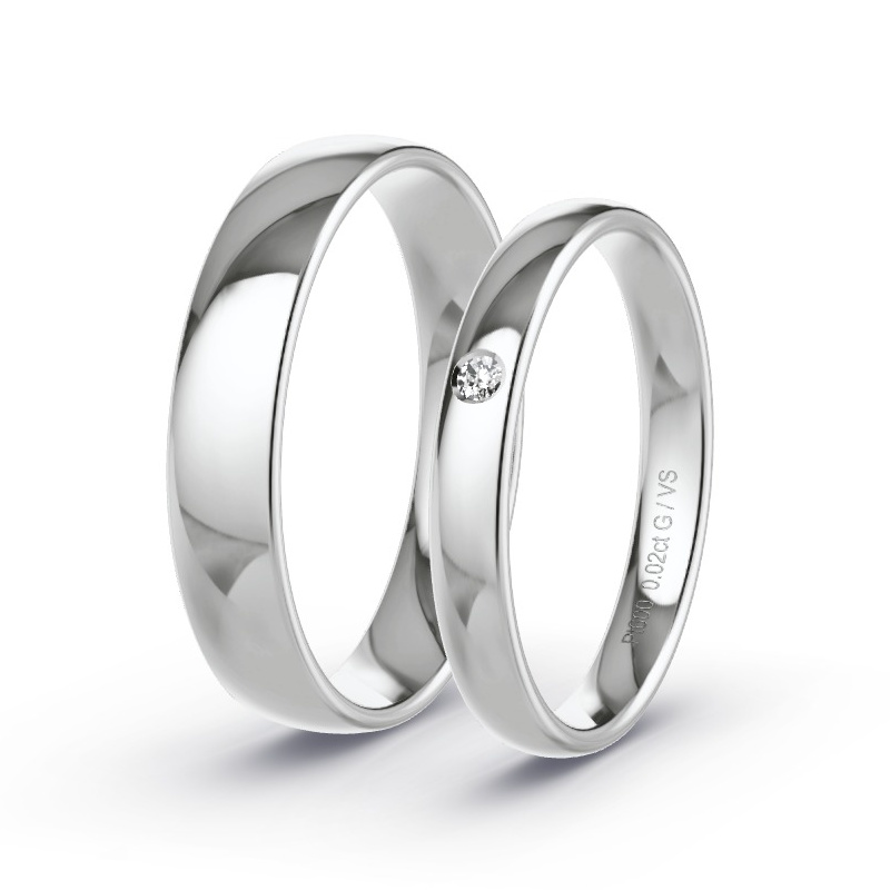 Wedding Rings Platinum content - 0.02ct Diamonds - Model N°1404 Wedding Rings Platinum content - 0.02ct Diamonds - Model N°1404
