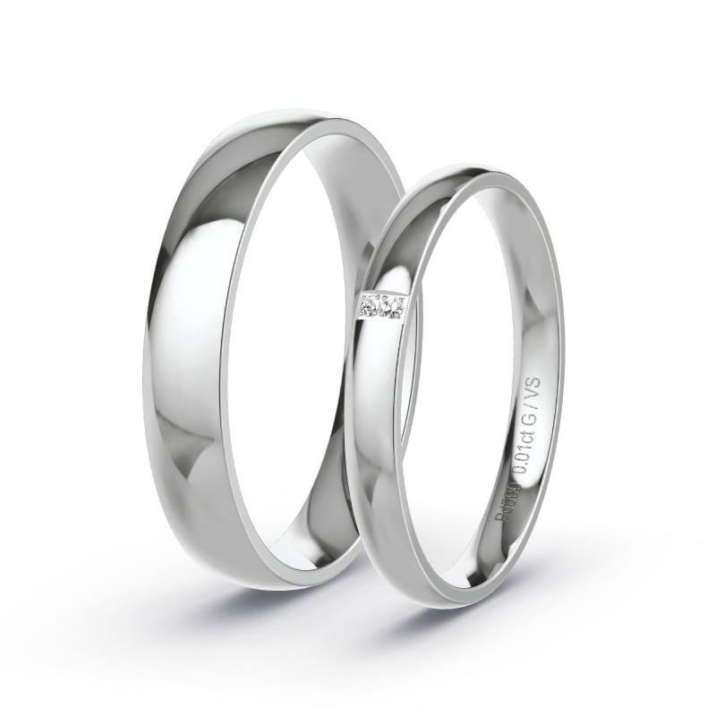 Wedding Rings Palladium - 0.01ct Diamonds - Model N°1405 Wedding Rings Palladium - 0.01ct Diamonds - Model N°1405