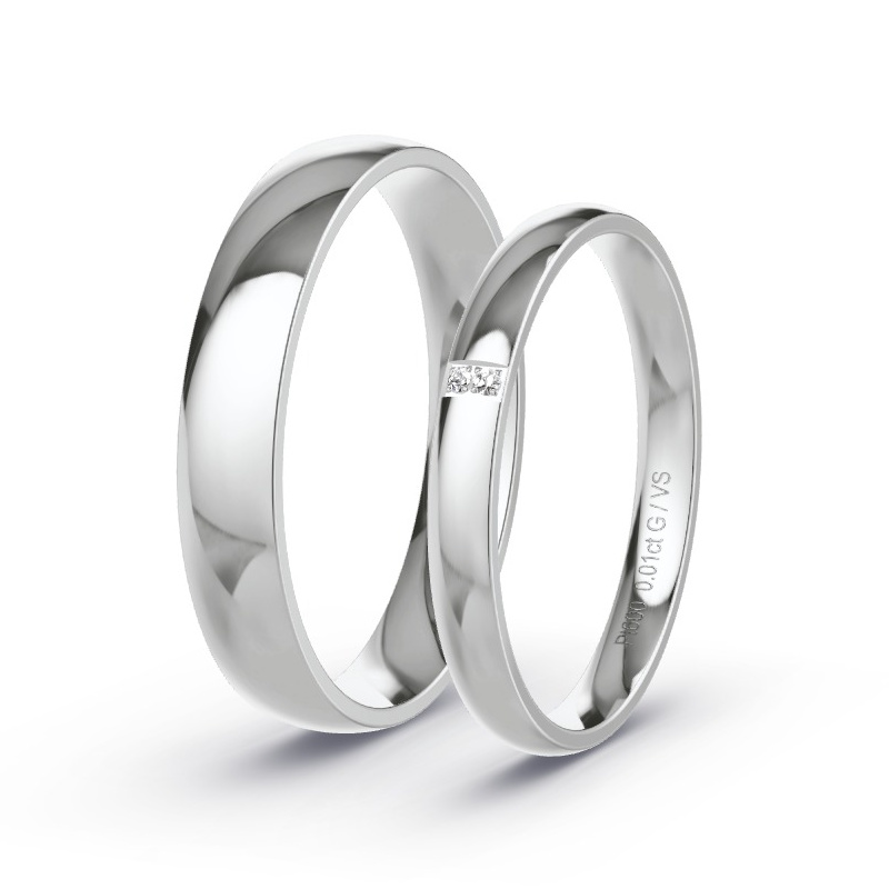 Wedding Rings Platinum content - 0.01ct Diamonds - Model N°1405 Wedding Rings Platinum content - 0.01ct Diamonds - Model N°1405