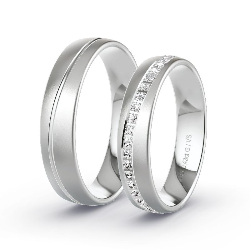 Wedding Rings White Gold - 0.43ct Diamonds - Model N°1406 Wedding Rings White Gold - 0.43ct Diamonds - Model N°1406