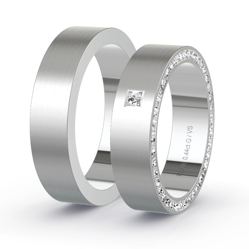 Wedding Rings Palladium - 0.45ct Diamonds - Model N°1407 Wedding Rings Palladium - 0.45ct Diamonds - Model N°1407