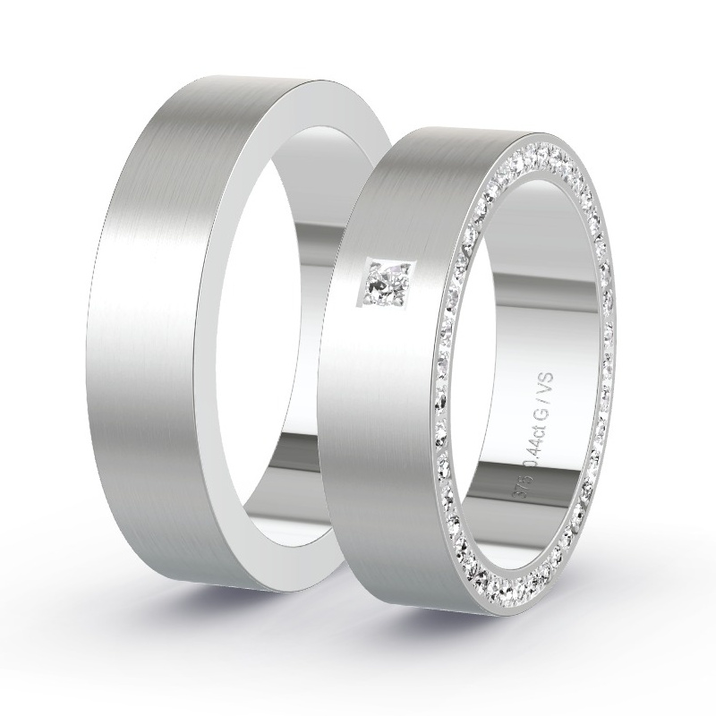 Wedding Rings White Gold - 0.45ct Diamonds - Model N°1407 Wedding Rings White Gold - 0.45ct Diamonds - Model N°1407