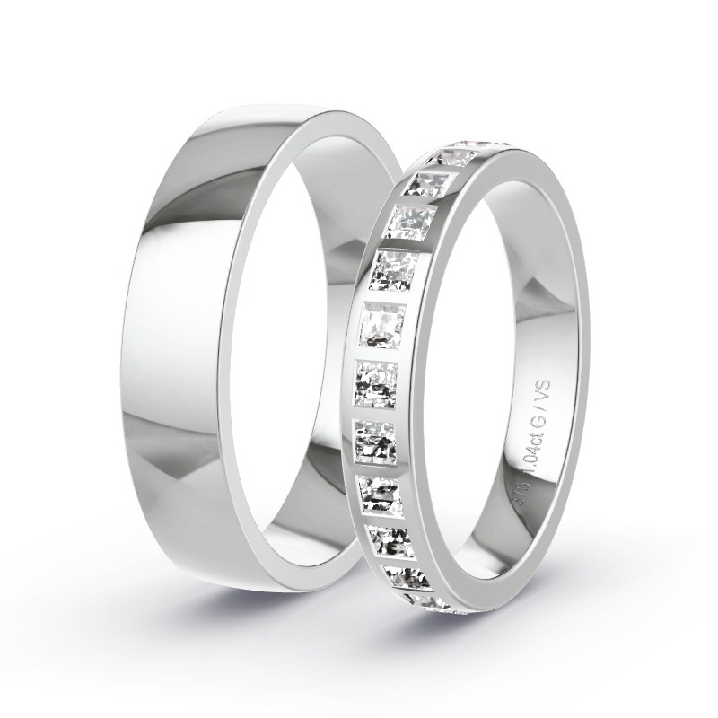 Wedding Rings White Gold - 1.00ct Diamonds - Model N°1502 Wedding Rings White Gold - 1.00ct Diamonds - Model N°1502