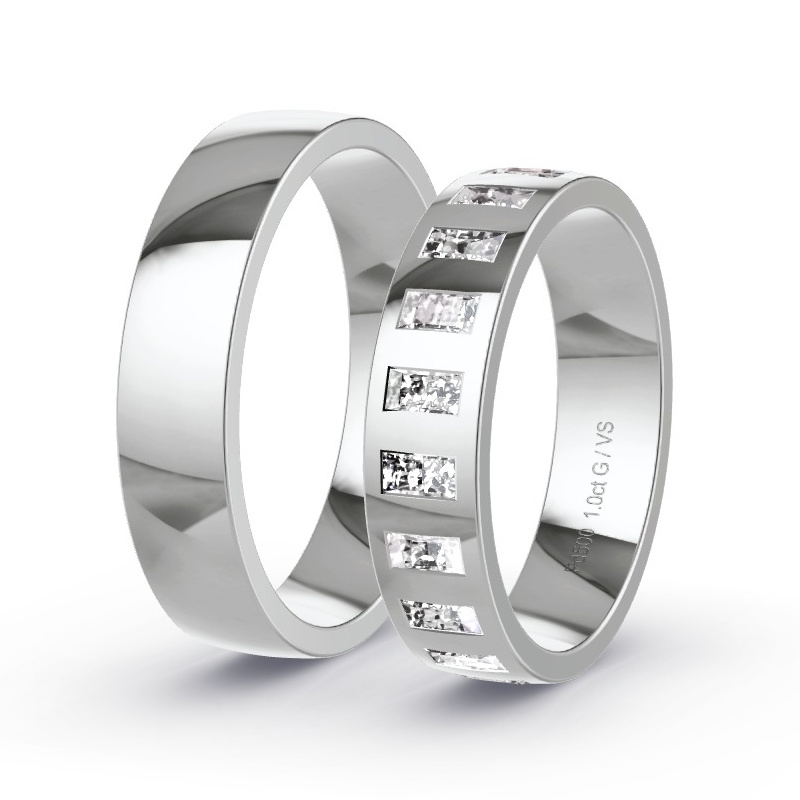 Wedding Rings Palladium - 1.00ct Diamonds - Model N°1503 Wedding Rings Palladium - 1.00ct Diamonds - Model N°1503
