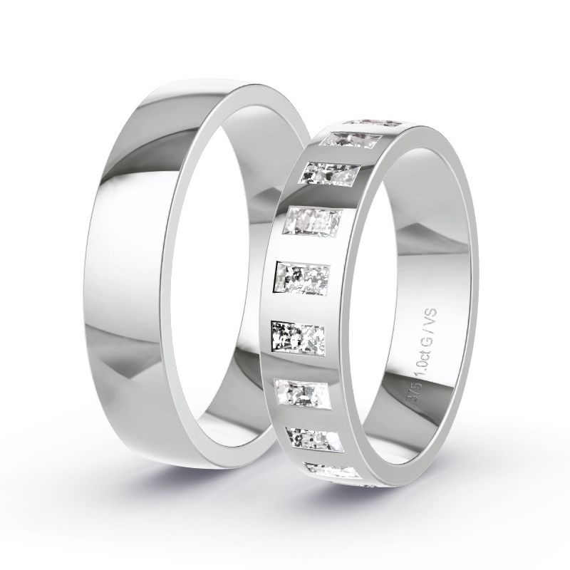 Wedding Rings White Gold - 1.00ct Diamonds - Model N°1503 Wedding Rings White Gold - 1.00ct Diamonds - Model N°1503