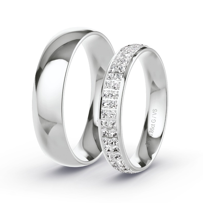 Wedding Rings White Gold - 0.86ct Diamonds - Model N°1505