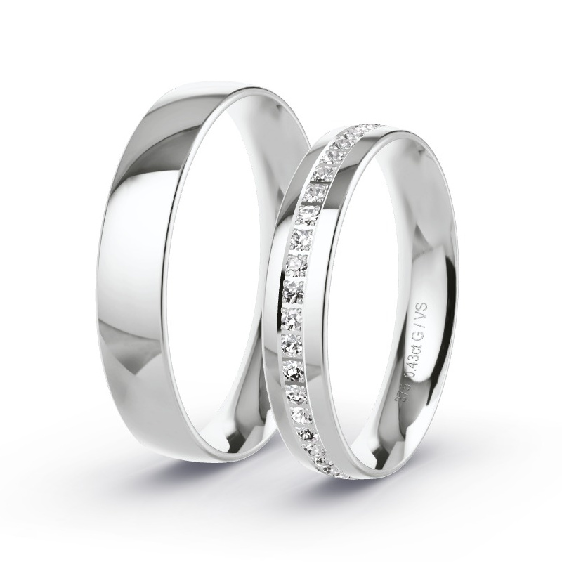 Wedding Rings White Gold - 0.43ct Diamonds - Model N°1506 Wedding Rings White Gold - 0.43ct Diamonds - Model N°1506