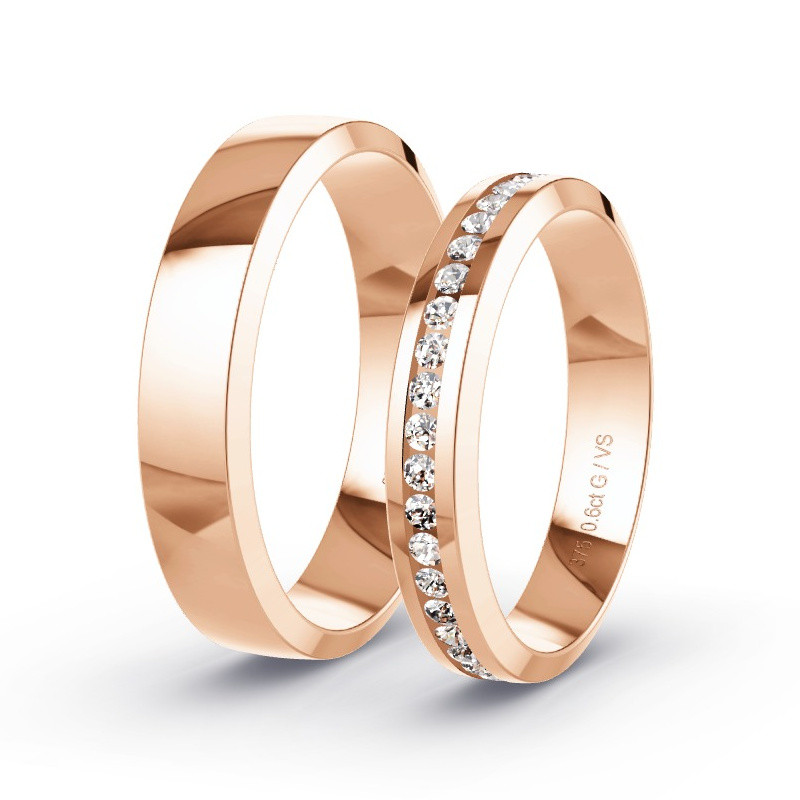Wedding Rings Rose Gold - 0.60ct Diamonds - Model N°1508 Wedding Rings Rose Gold - 0.60ct Diamonds - Model N°1508