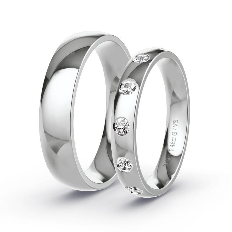 Wedding Rings Palladium - 0.48ct Diamonds - Model N°1509 Wedding Rings Palladium - 0.48ct Diamonds - Model N°1509