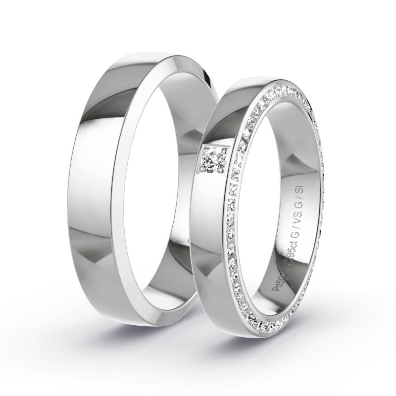 Wedding Rings Palladium - 0.295ct Diamonds - Model N°1511 Wedding Rings Palladium - 0.295ct Diamonds - Model N°1511