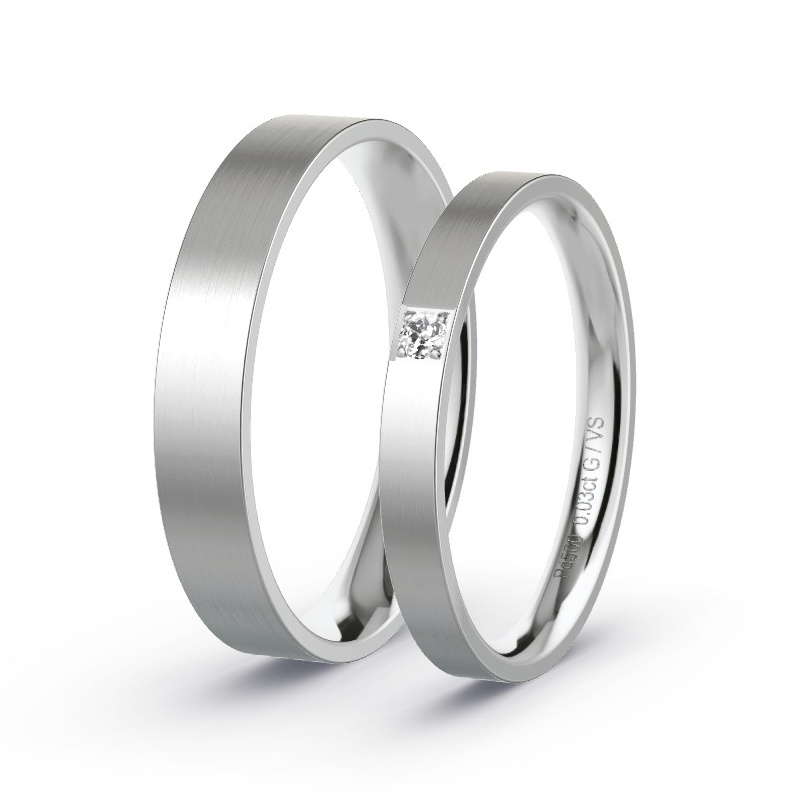 Wedding Rings Palladium - 0.03ct Diamonds - Model N°1512 Wedding Rings Palladium - 0.03ct Diamonds - Model N°1512