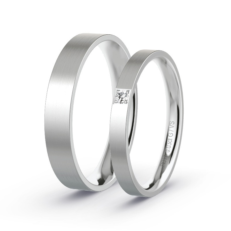 Wedding Rings Platinum content - 0.03ct Diamonds - Model N°1512 Wedding Rings Platinum content - 0.03ct Diamonds - Model N°1512