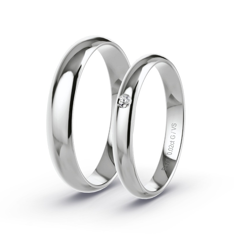 Wedding Rings Palladium - 0.02ct Diamonds - Model N°1607