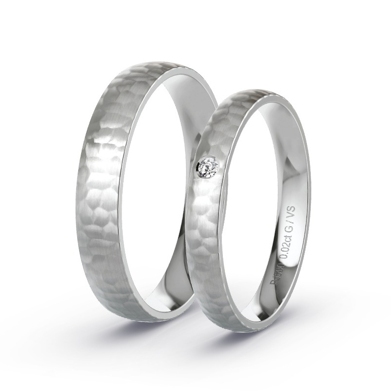 Wedding Rings Palladium - 0.02ct Diamonds - Model N°1616 Wedding Rings Palladium - 0.02ct Diamonds - Model N°1616