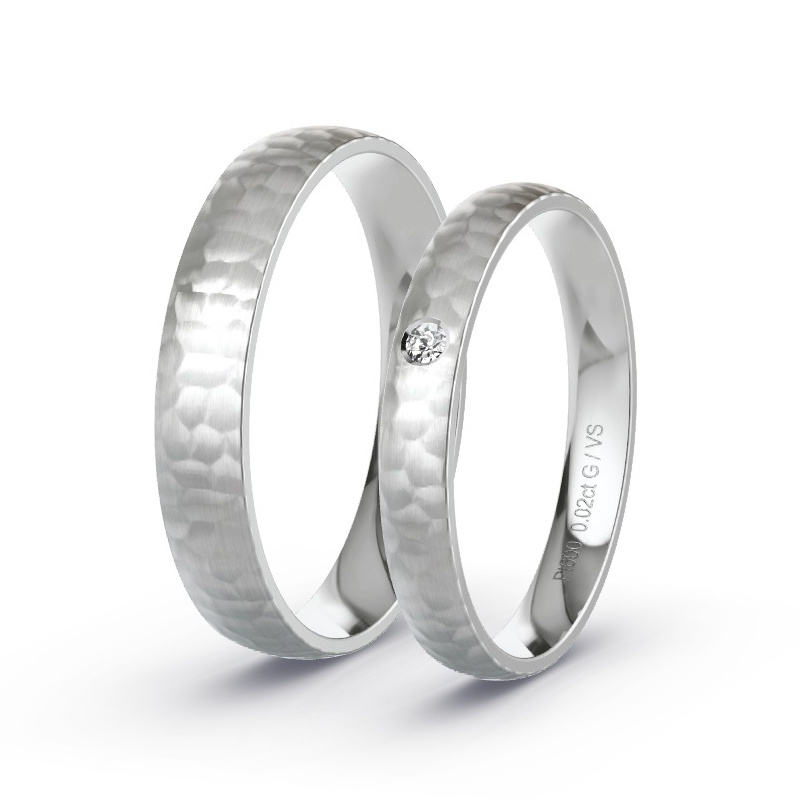 Wedding Rings Platinum content - 0.02ct Diamonds - Model N°1616 Wedding Rings Platinum content - 0.02ct Diamonds - Model N°1616