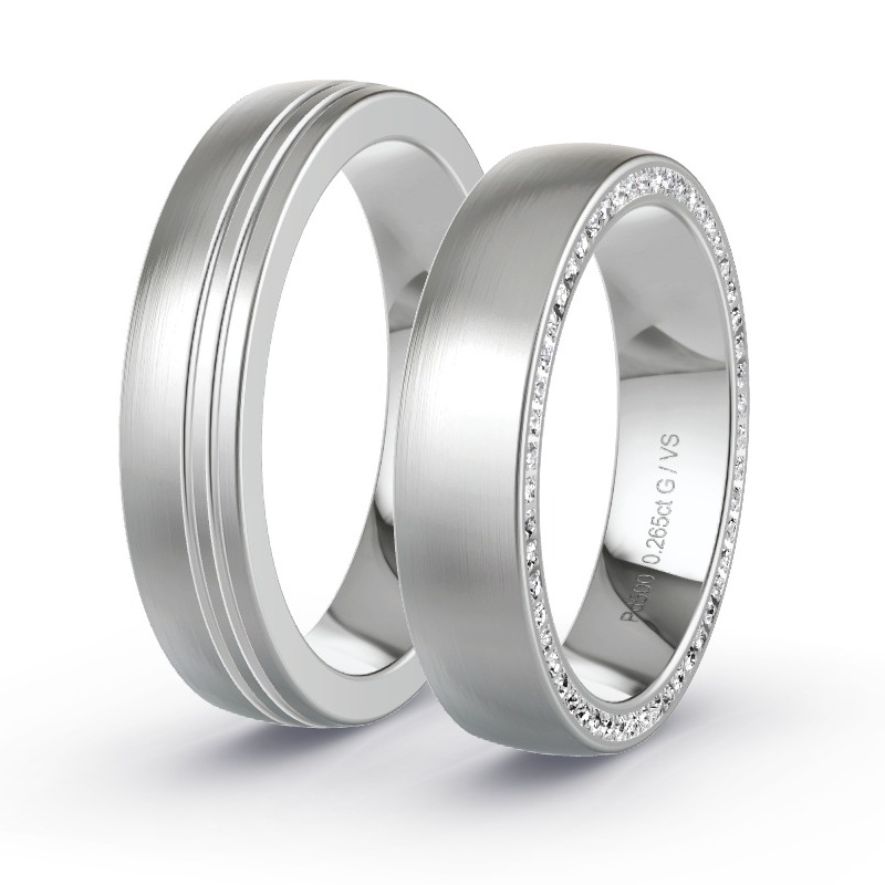 Wedding Rings Palladium - 0.265ct Diamonds - Model N°1617 Wedding Rings Palladium - 0.265ct Diamonds - Model N°1617