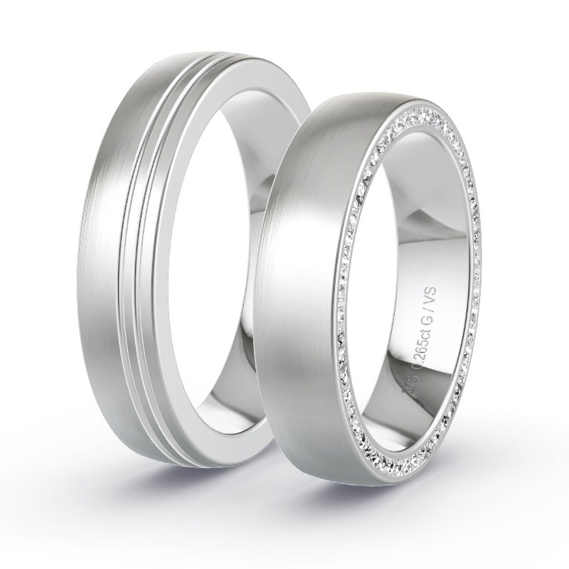 Wedding Rings White Gold - 0.265ct Diamonds - Model N°1617 Wedding Rings White Gold - 0.265ct Diamonds - Model N°1617