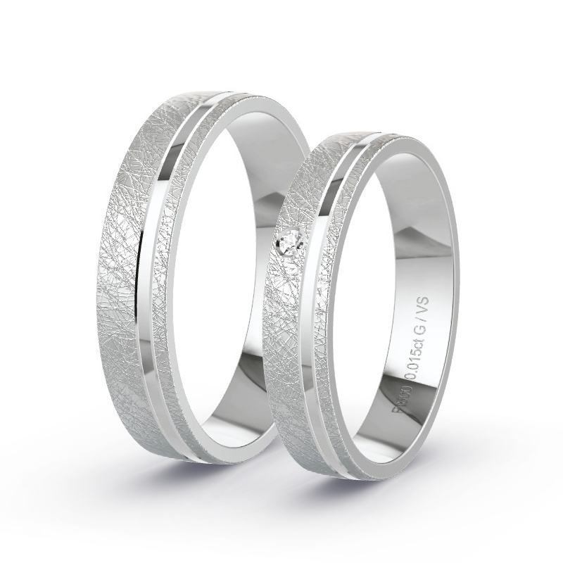 Wedding Rings Platinum content - 0.015ct Diamonds - Model N°1622 Wedding Rings Platinum content - 0.015ct Diamonds - Model N°1622