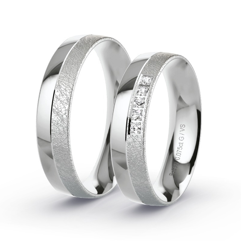 Wedding Rings Palladium - 0.075ct Diamonds - Model N°1632 Wedding Rings Palladium - 0.075ct Diamonds - Model N°1632