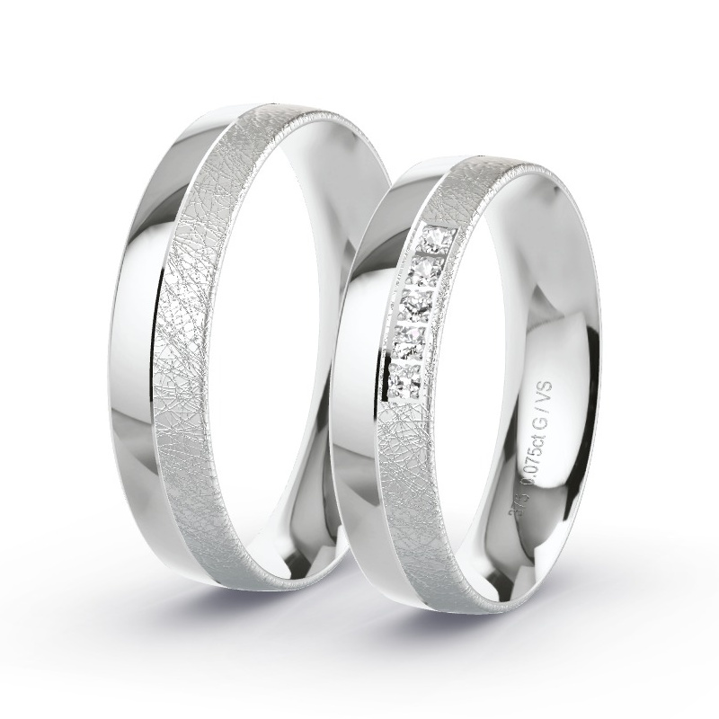 Wedding Rings White Gold - 0.075ct Diamonds - Model N°1632 Wedding Rings White Gold - 0.075ct Diamonds - Model N°1632