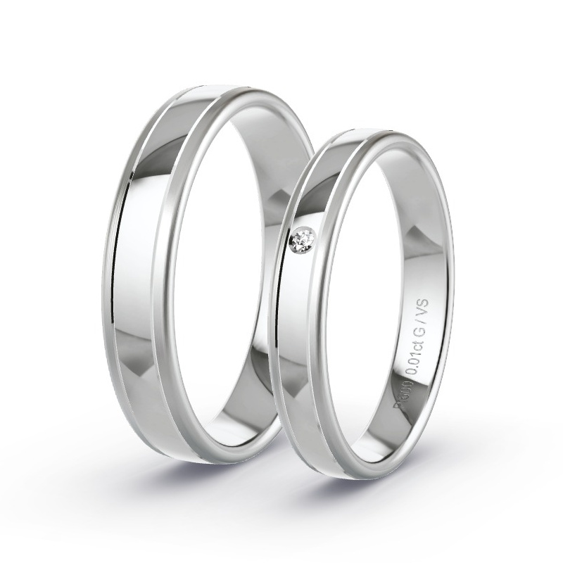 Wedding Rings Platinum content - 0.01ct Diamonds - Model N°1641 Wedding Rings Platinum content - 0.01ct Diamonds - Model N°1641