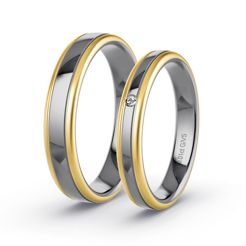 Wedding Rings Tantalum - 0.01ct Diamonds - Model N°1641