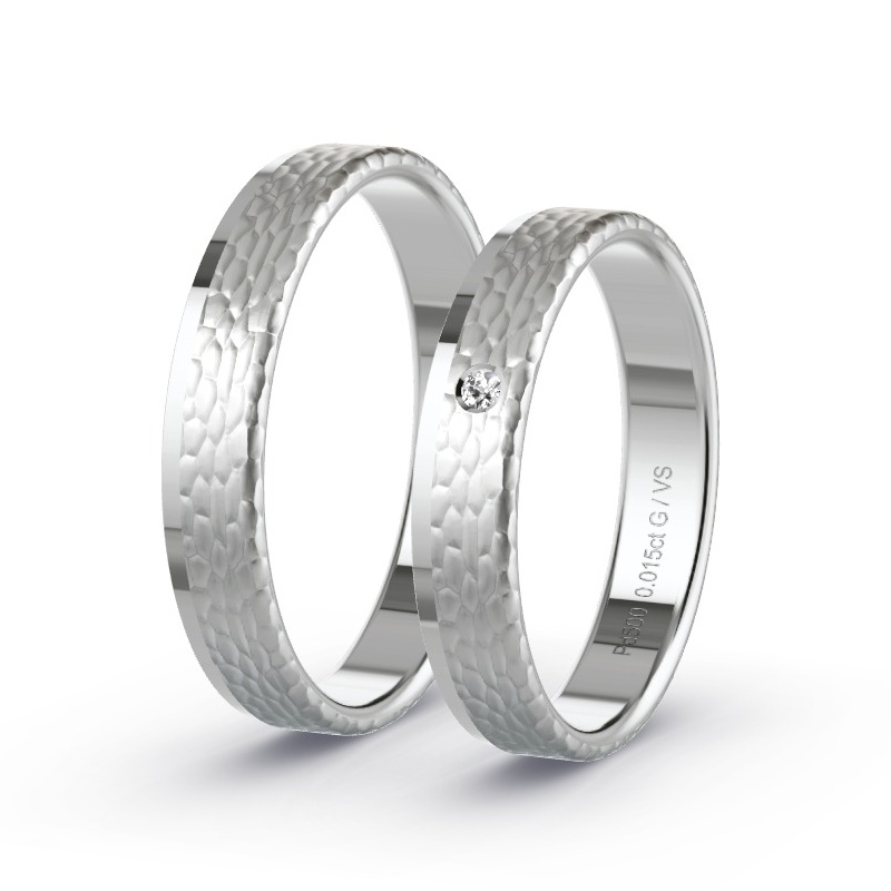 Wedding Rings Palladium - 0.015ct Diamonds - Model N°1643 Wedding Rings Palladium - 0.015ct Diamonds - Model N°1643