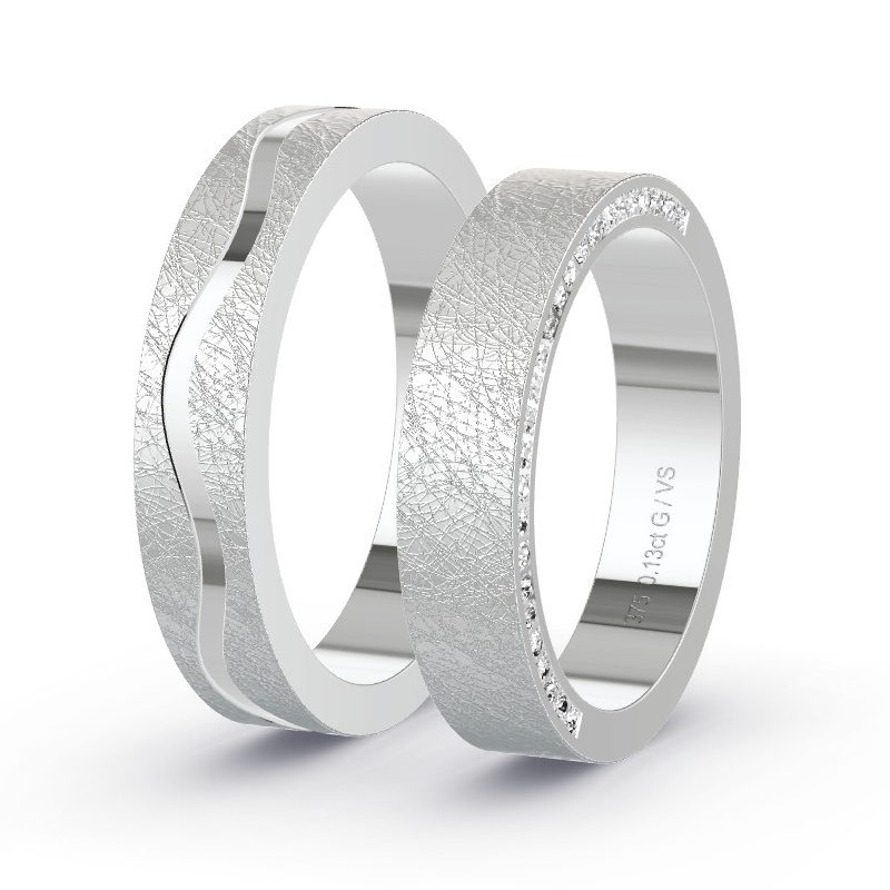 Wedding Rings White Gold - 0.13ct Diamonds - Model N°1657 Wedding Rings White Gold - 0.13ct Diamonds - Model N°1657