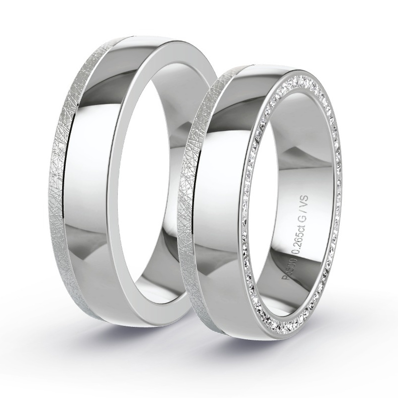 Wedding Rings Palladium - 0.265ct Diamonds - Model N°1658 Wedding Rings Palladium - 0.265ct Diamonds - Model N°1658