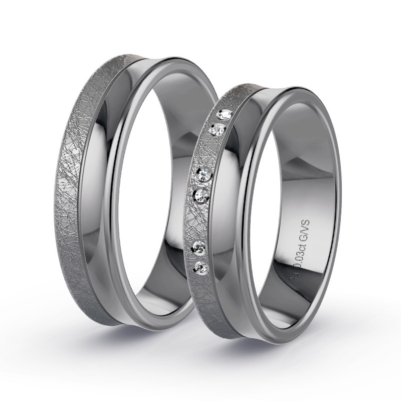 Wedding Rings Tantalum - 0.06ct Diamonds - Model N°1671