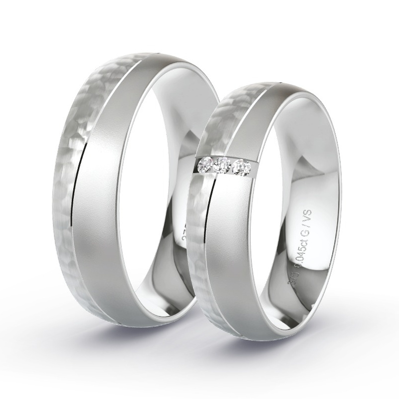 Wedding Rings White Gold - 0.045ct Diamonds - Model N°1673 Wedding Rings White Gold - 0.045ct Diamonds - Model N°1673