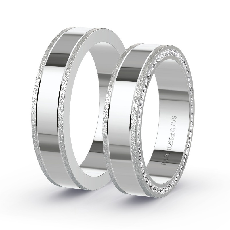 Wedding Rings Palladium - 0.255ct Diamonds - Model N°1678 Wedding Rings Palladium - 0.255ct Diamonds - Model N°1678