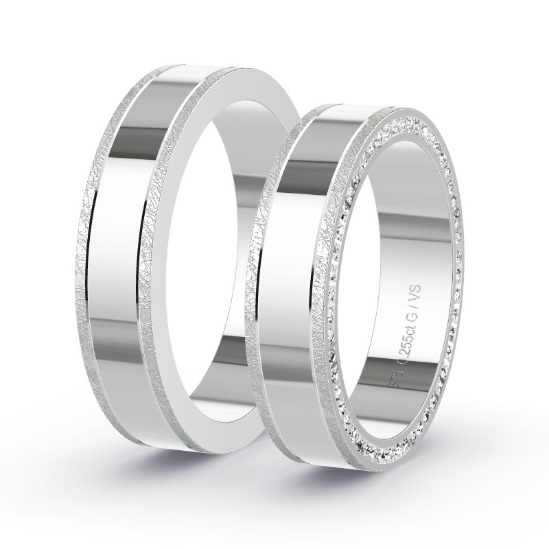 Wedding Rings White Gold - 0.255ct Diamonds - Model N°1678 Wedding Rings White Gold - 0.255ct Diamonds - Model N°1678