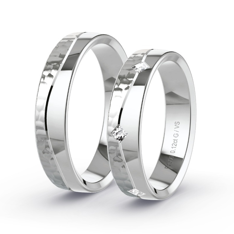 Wedding Rings Palladium - 0.15ct Diamonds - Model N°1679 Wedding Rings Palladium - 0.15ct Diamonds - Model N°1679
