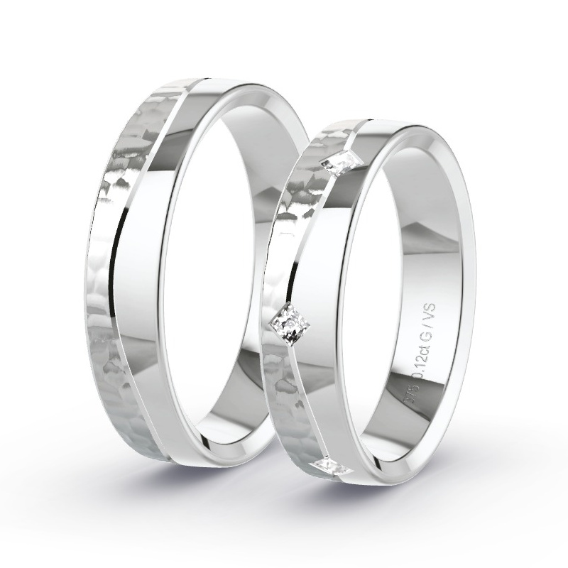 Wedding Rings White Gold - 0.15ct Diamonds - Model N°1679 Wedding Rings White Gold - 0.15ct Diamonds - Model N°1679