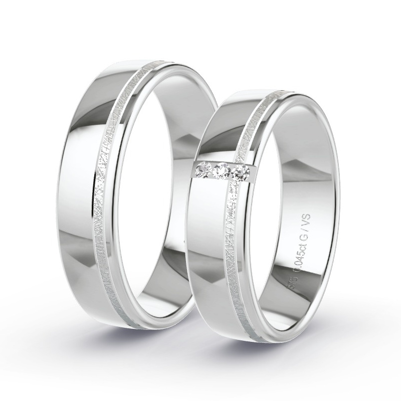 Wedding Rings White Gold - 0.045ct Diamonds - Model N°1680 Wedding Rings White Gold - 0.045ct Diamonds - Model N°1680
