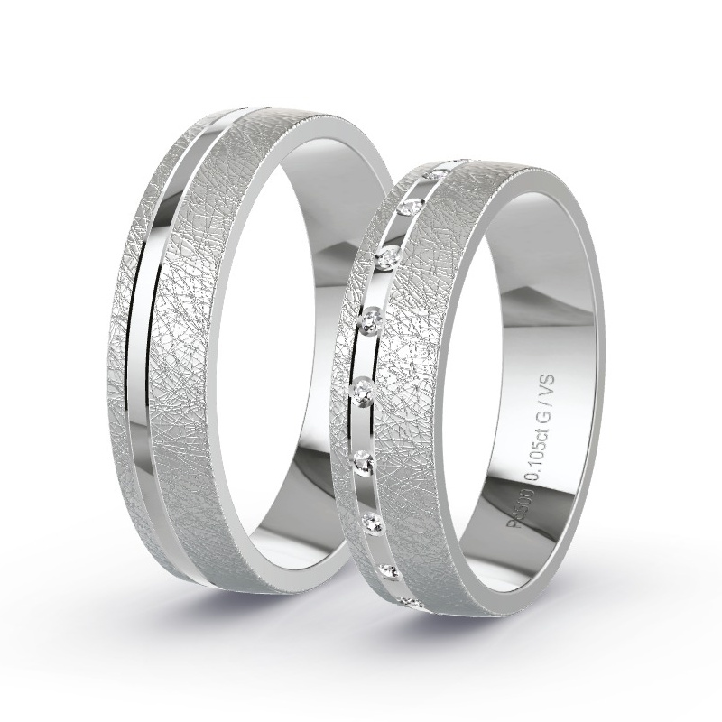 Wedding Rings Palladium - 0.105ct Diamonds - Model N°1687 Wedding Rings Palladium - 0.105ct Diamonds - Model N°1687