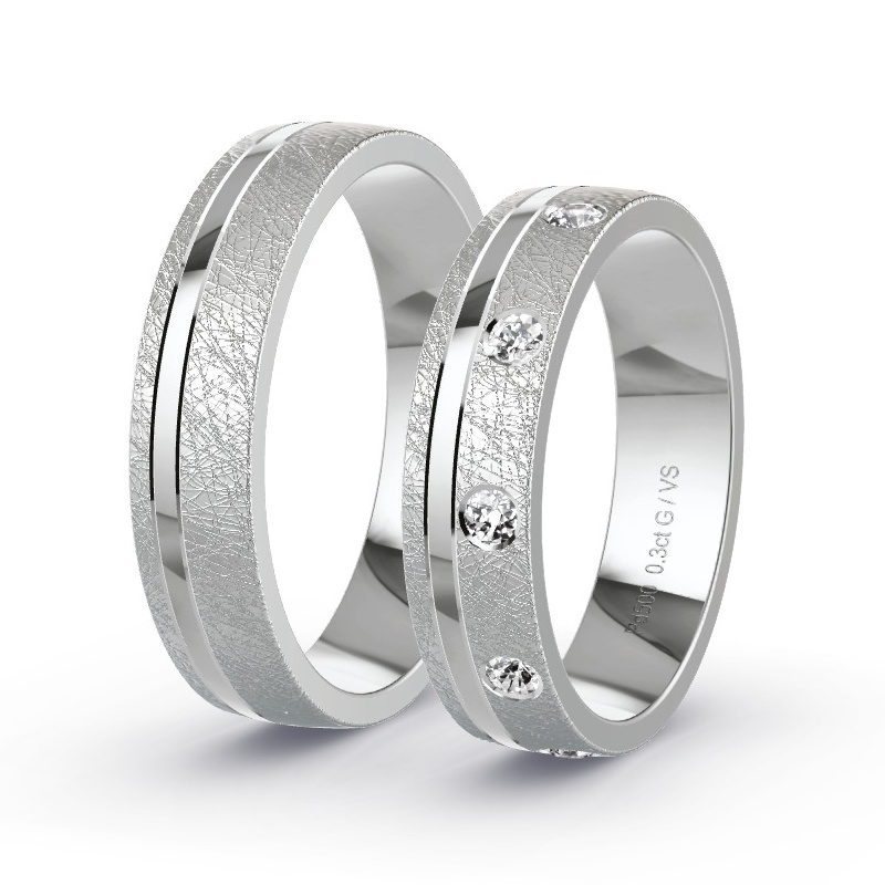 Wedding Rings Palladium - 0.30ct Diamonds - Model N°1688