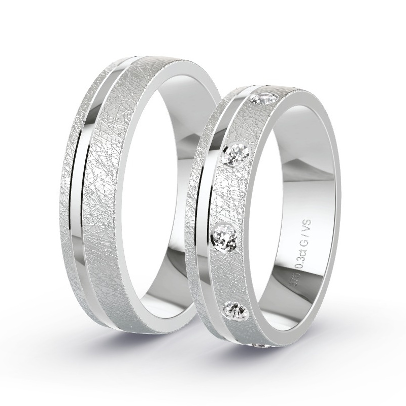 Wedding Rings White Gold - 0.30ct Diamonds - Model N°1688
