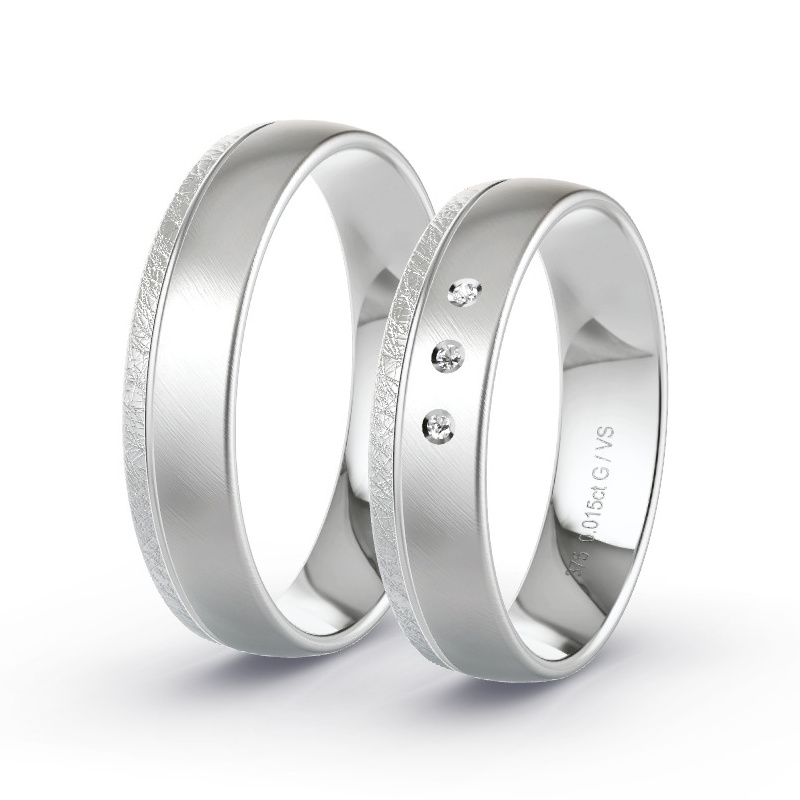 Wedding Rings White Gold - 0.015ct Diamonds - Model N°1692 Wedding Rings White Gold - 0.015ct Diamonds - Model N°1692