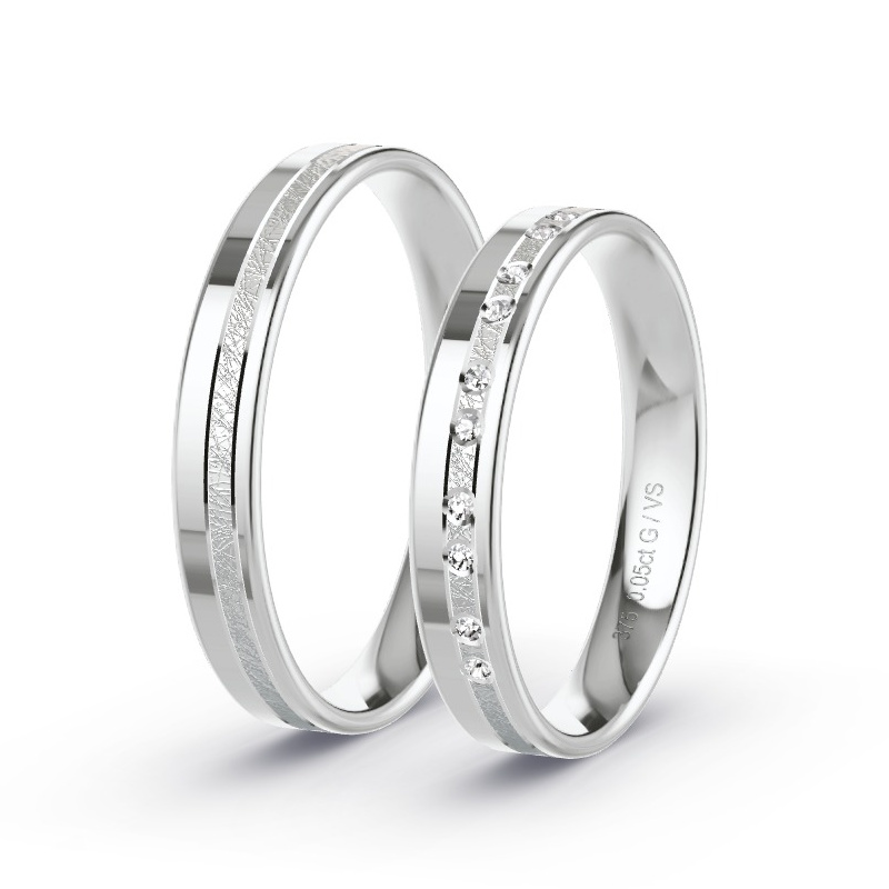 Wedding Rings White Gold - 0.07ct Diamonds - Model N°1694 Wedding Rings White Gold - 0.07ct Diamonds - Model N°1694