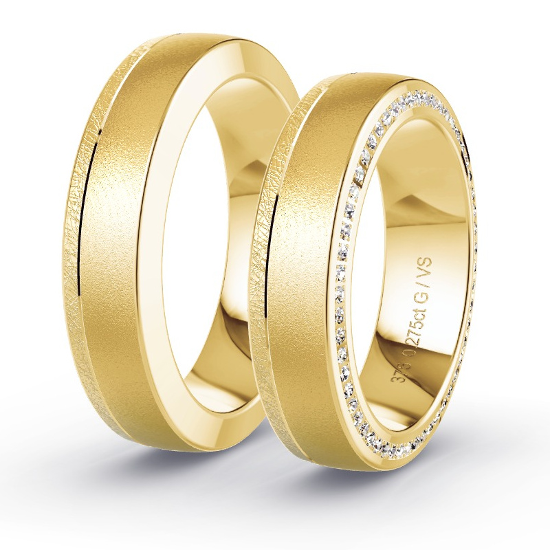 Wedding Rings Yellow Gold - 0.275ct Diamonds - Model N°1697 Wedding Rings Yellow Gold - 0.275ct Diamonds - Model N°1697