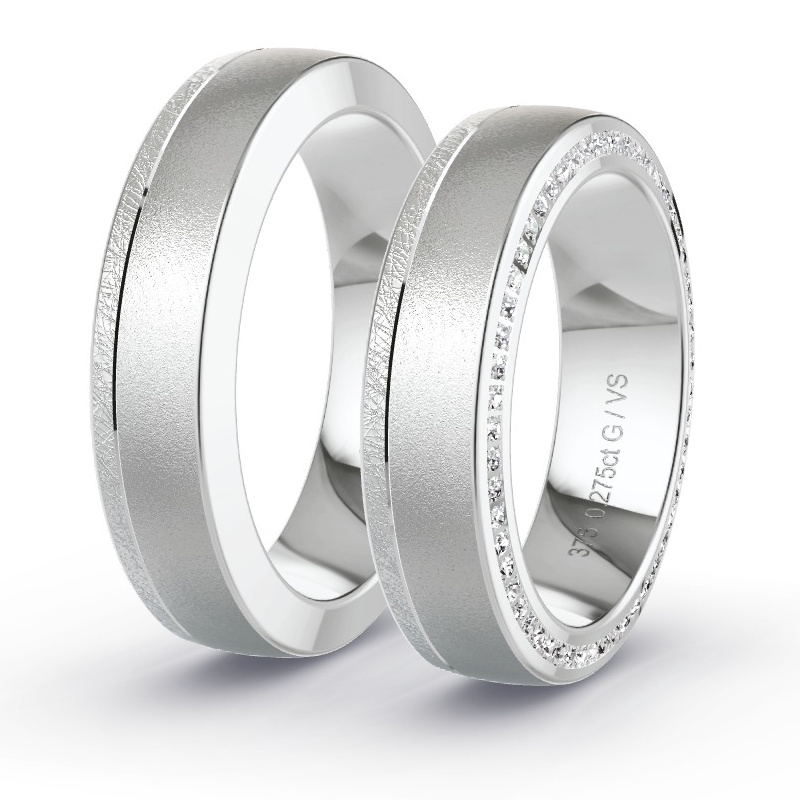 Wedding Rings White Gold - 0.275ct Diamonds - Model N°1697 Wedding Rings White Gold - 0.275ct Diamonds - Model N°1697